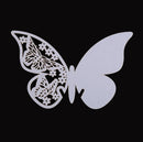 50 Pcs Butterfly Place Escort Wine Glass Paper Card for Wedding Party White