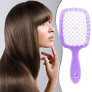 Hollow Detangling Hairdressing Comb Wet Dry Hair Scalp Plate Combs (Purple)
