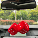 Auto Multicolor Plush Dices Car Hanging Pendant Velvet Dice Car Accessories
