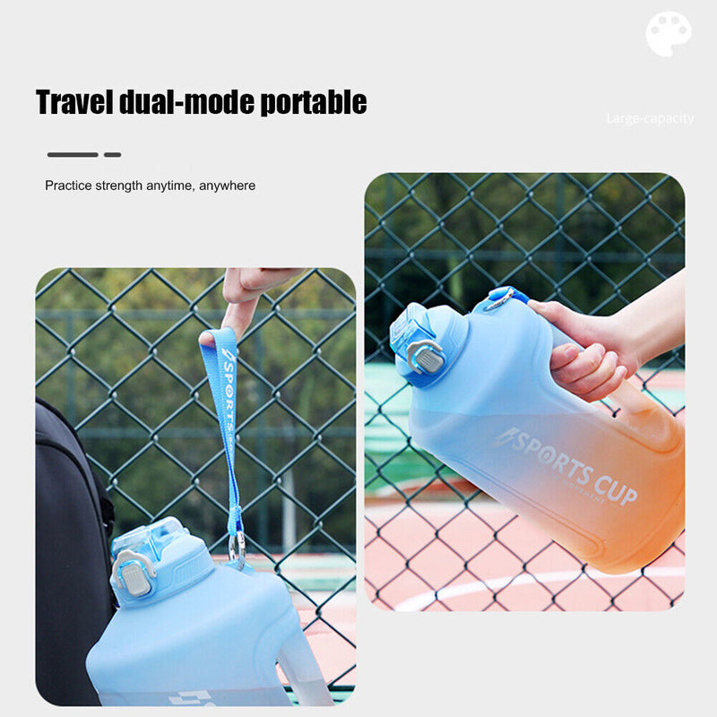 Sports Water Bottle Outdoor Fitness Travel Leakproof Frosted Cups (Blue) Newly