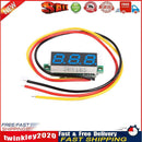 DC 0-100V 3 Wires Mini Gauge Voltage Meter Voltmeter LED Display (Blue) Newly