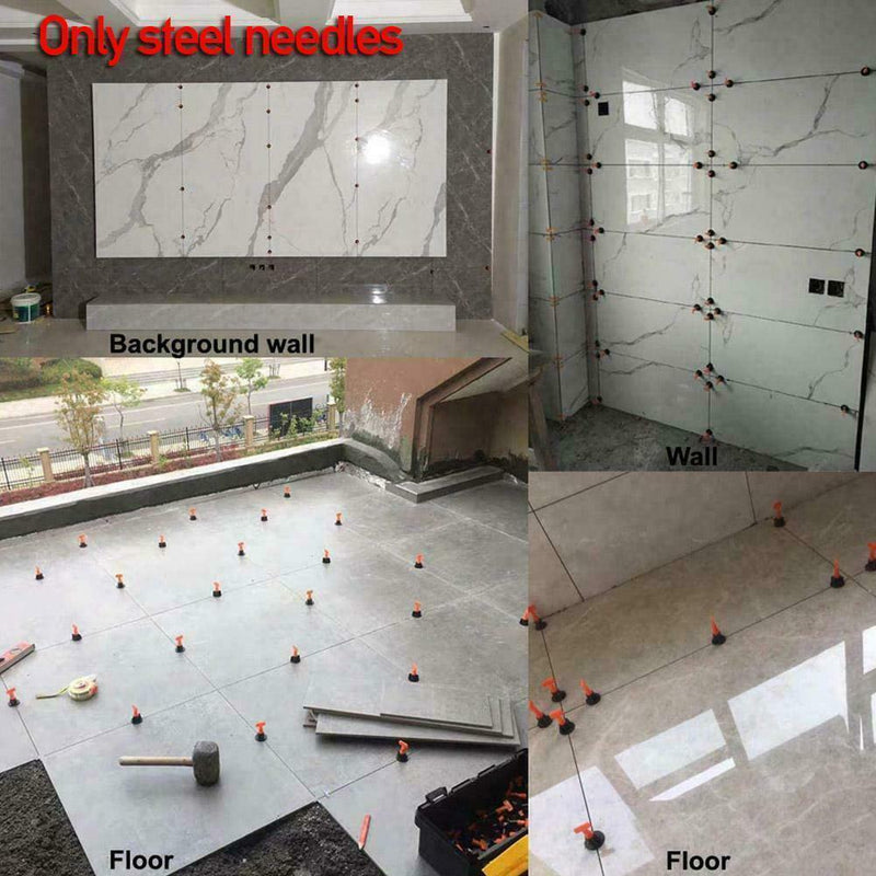 100 PCS Reusable Tile Leveling System Kit Floor Ceramic Adjustabl Alignment U1E9