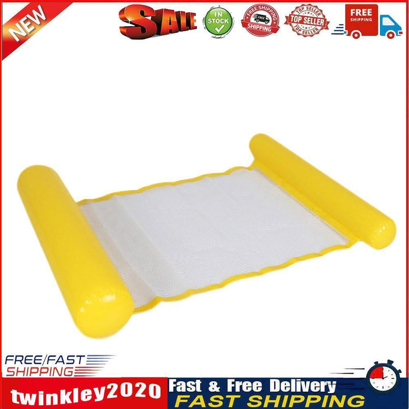 Water Hammock Inflatable Floating Swimming Pool Lounge Bed Chair (Yellow) Newly