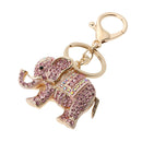 Women's Elephant, Inserted Colors, Cast Rose Keychain