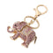 Women's Elephant, Inserted Colors, Cast Rose Keychain