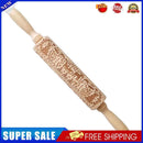 Wooden Elk Print Embossed Rolling Pins Embossing Baking Cookies Kitchen Tool