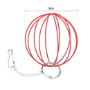 Stainless Steel Plating Pet Hay Manger Food Ball Rabbit Grass Rack (Red)