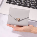Pure Color Trifold PU Leather Coin Purse Women Simple Card Holder Short Walle