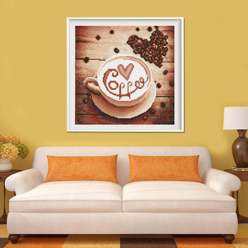 Full Drill Coffee 5D Diamond DIY Painting Craft Kit Home Decor Newly