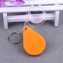 10X Plastic Portable Folding Magnifier Handheld Glass Lens Keychain(Orange)