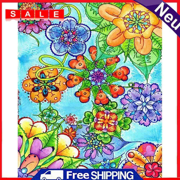 Colorful Flower Oil Paint By Numbers DIY Home Decoration Wall Art Picture Kit