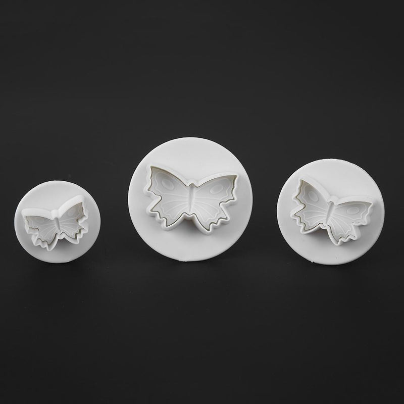 3pcs Butterfly Spring Plastic DIY Fondant Cake Molds Kitchen Baking Mould Newly