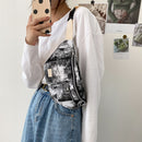 Fashion Women Canvas Sports Shoulder Chest Bag Tie Dye Mini Fanny Packs Purse