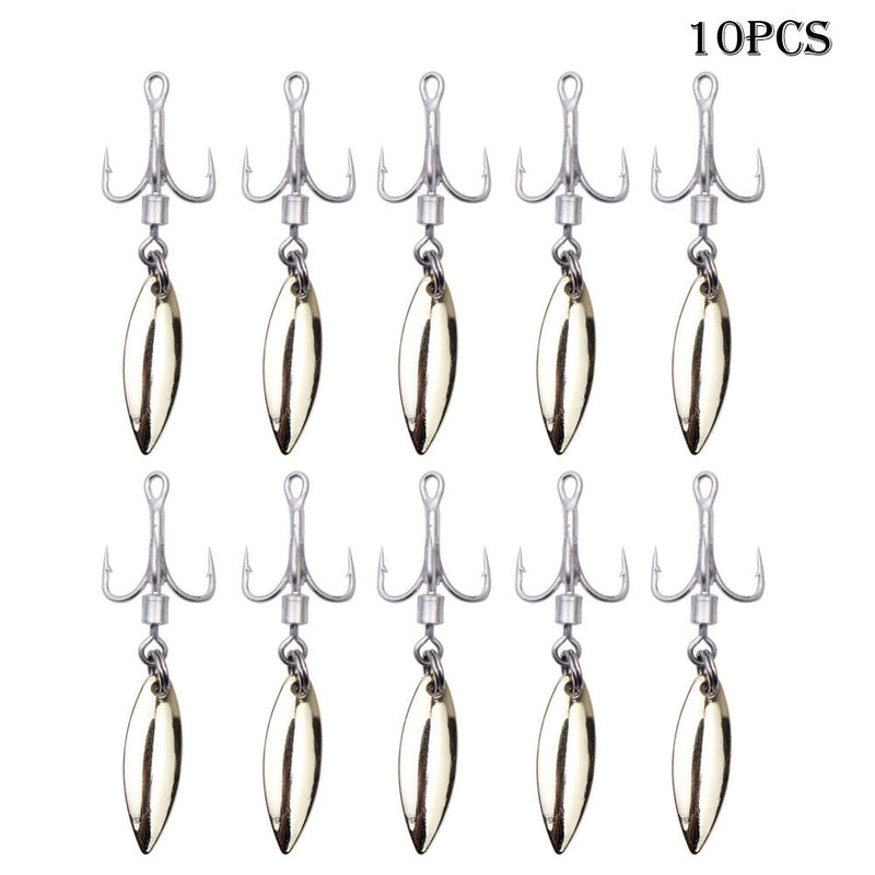 Rotating Sequin Lure Metal Barbed Fishing 3-Hook Freshwater Freshwater Fish H