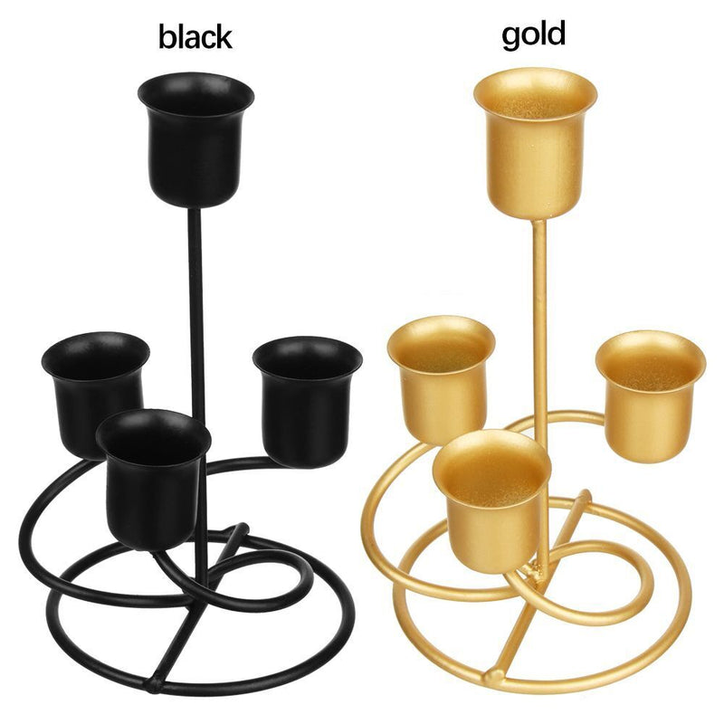 Wrought Iron Candelabra Metal Candle Stands Modern Style Candle Holders