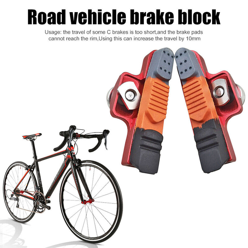 #A Poday 1 Pair Road Bicycle Brake Block Aluminum Alloy Cycling C Clamp Parts