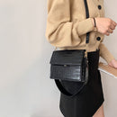 Female Solid Color Flap Crossbody Tote Bag Women Multi-layer Trending Handbag