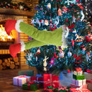 Hanging Christmas Santa Legs - Christmas Thief Burlap Stealer Design Tree Topper