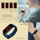 LED Display Body Temperature Smart Band Bracelet 90Days Standby Time (Blue)