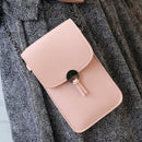 Touch Screen Phone Purse Women PU Shoulder Chain Mini Pouch (Light Pink)
