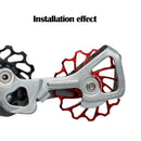 Aluminum Ceramic Bearing MTB Road Bike Rear Derailleur Pulley (13T Red) Newly