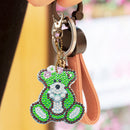 5pcs DIY Full Drill Special Shape Diamond Painting Bear Key Ring Embroidery Gift