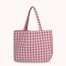 Cloth Shopping Tote Large Bag Plaid Picnic Travel Fashion Ladies Lunch Handbag