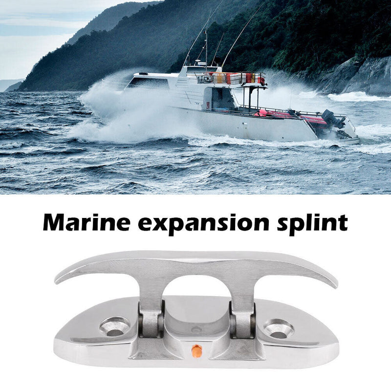 Folding Dock Cleat 4-1/2 inch 316 Stainless Steel Retractable Boat Cleat Newly