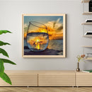 DIY Paint By Number Kit Frameless Scenery in Cup Handpainted Canvas Wall Decor