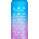 1000ml Sports Water Bottle Time Marker Outdoor Portable Cups (Blue Lid) Newly