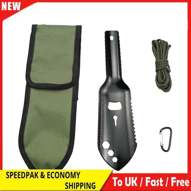 Outdoor Camping Shovel Carabiner Paracord Rope Set Garden Digging Spade EDC Tool