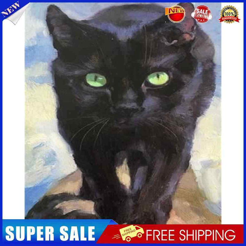 Frameless Oil Paint By Numbers DIY Cat Picture Craft Kit Home Living Room Decor