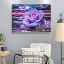 Purple Flower Mosaic Diamond Painting Drawing Full Round Drill DIY Art Handcraft