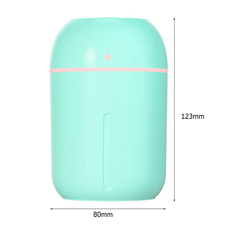 330ML Mini Ultrasonic Humidifier Silent USB Essential Oil Diffuser (Green)