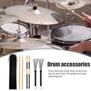 6psc/Lot Drum Sticks Wooden Drumsticks Set Steel Wire Brushes with Storage