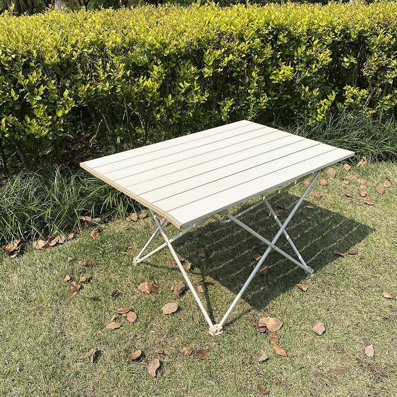 Outdoor Barbecue Picnic Hiking Table Portable Foldable Dinner Desk White