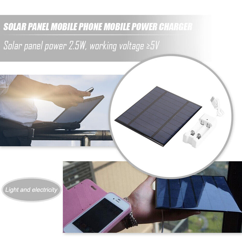 2.5W 5V USB Solar Battery Charger + AAA AA Rechargeable Battery Charger Newly