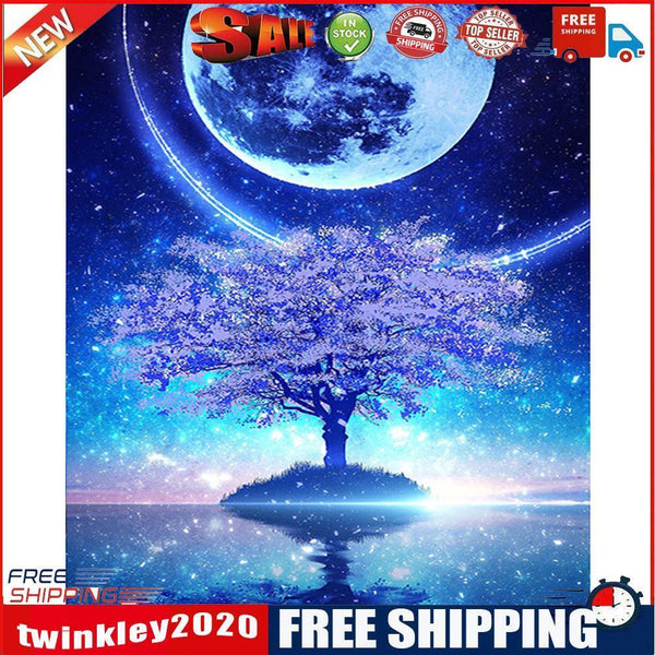 Moon Tree Reflection Paint By Numbers Kit DIY Frameless Picture On Canvas