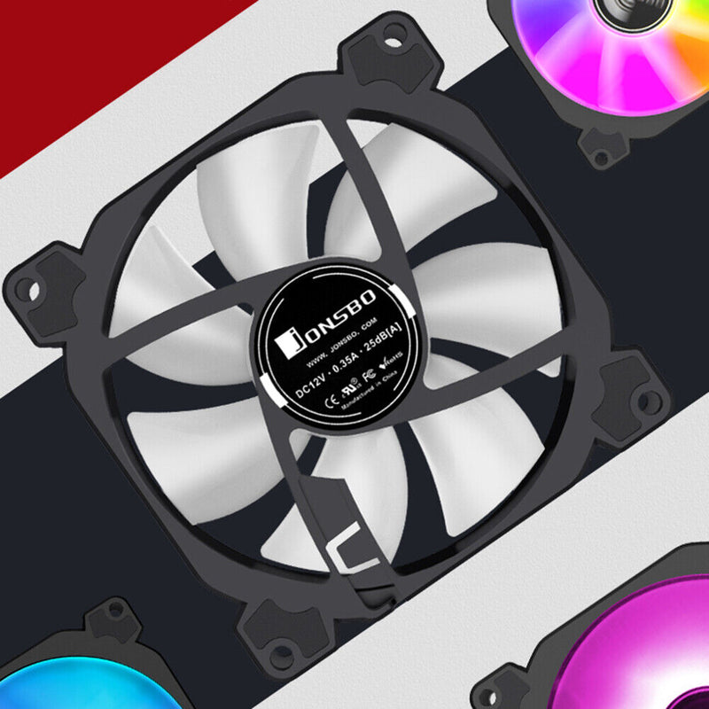 JONSBO FR-925 ARGB PWM Temperature Control Radiator CPU PC Case Heat Cooling Fan