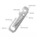 7 in 1 Stainless Steel Emergency Tool Bottle Opener Screwdriver Outdoor EDC Gear