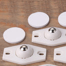 4pcs Rotating Storage Box Caster Ball Universal Trash Can Wheels (White) Newly