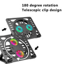 Multifunction Adjustable RGB Laptop Holder Dual Fan Phone Holder Cooling St