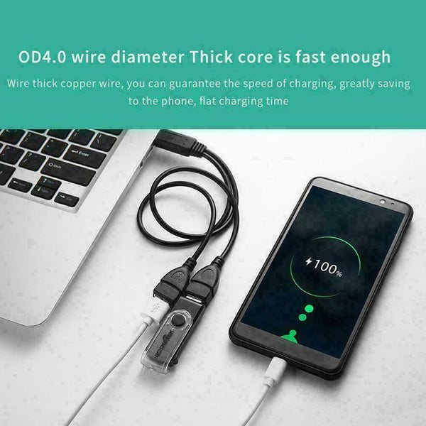 USB 2.0A Male To Dual USB Female Jack Y Splitter Hub Co Power Q2Y3 Hot E2M4