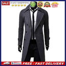 Mens Winter Double-breasted Warm Coat Jacket Wool Parka Overcoat Grey XXL