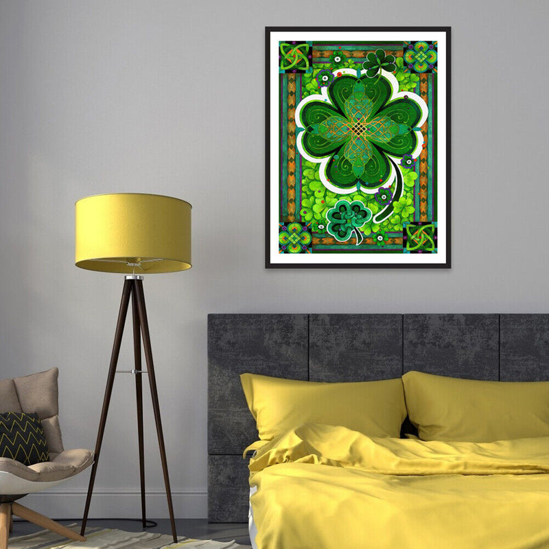 5D DIY Full Drill Diamond Painting Lucky Flower Cross Stitch Embroidery Mosaic