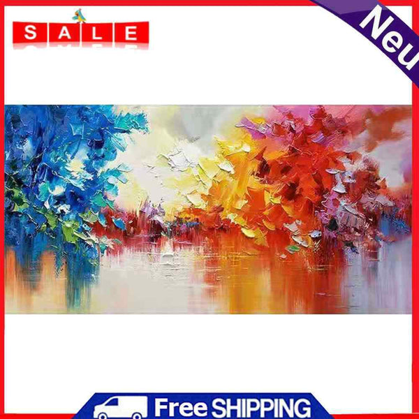 Lake Scenery Frameless Picture Oil Paint By Numbers Hand Painted Picture Kit