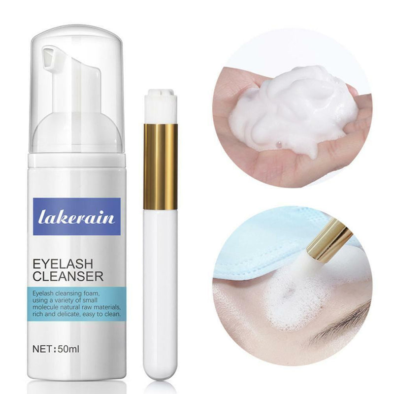 Eyelash Extension Foaming Shampoo Foam Cleanser Lash Lash ml Brush 50 H8L7
