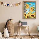 DIY Full Round Drill Diamond Paint Sunflower Mosaic Rhinestone Drawing Pictur