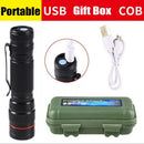 USB Camping Lamp Mini Zoom Flashlight Pen Clip Illuminated Flashlight
