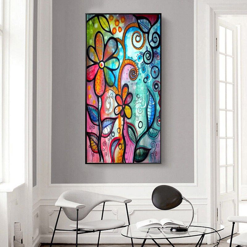 Home Decor DIY Drill Point Craft Abstract Flower Mosaic Round Diamond Painting